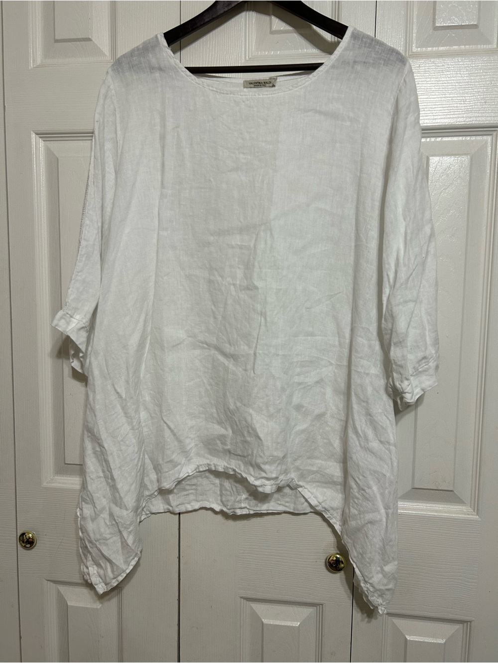 Valentina Naldi made in Italy White Linen Short Sleeve blouse